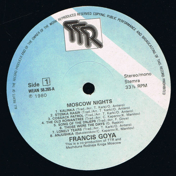 Francis Goya With The Original Bolshoi Orchestra And Choir - Moscow Nights (LP) 42830 Vinyl LP Vinyl Goed / Hoes Goed