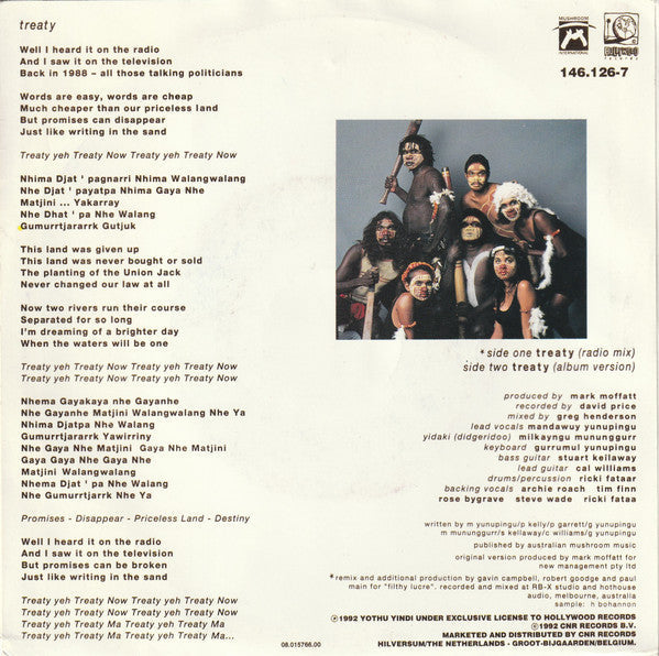 Yothu Yindi - Treaty 31832 Vinyl Singles Vinyl Goed / Hoes Goed