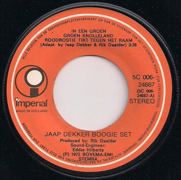 Jaap Dekker Boogie Set - In Een Groen Groen Knollenland (B) Vinyl Singles Vinyl Goed / Hoes Redelijk