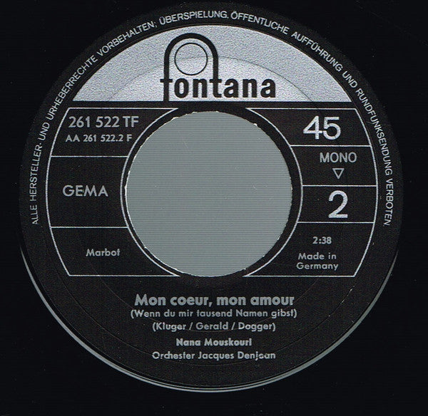 Nana Mouskouri - Alle Blumen Dieser Welt 16310 Vinyl Singles Vinyl Goed / Hoes Goed