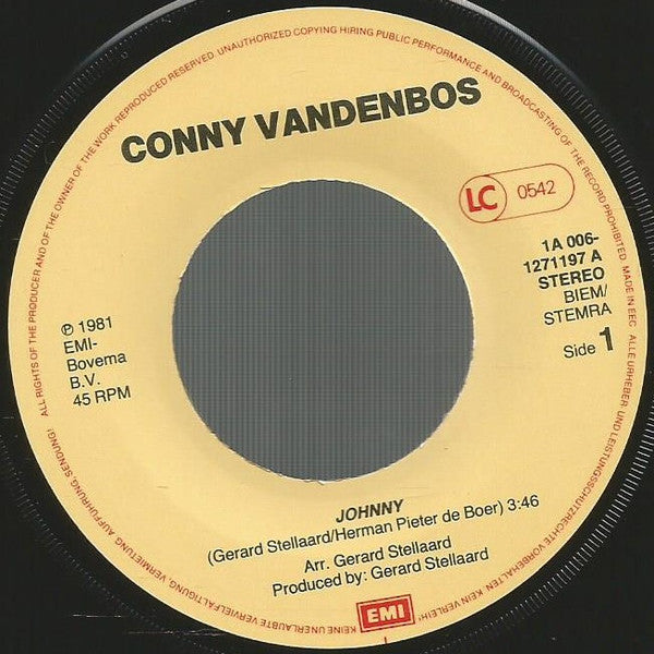 Conny Vandenbos - Johnny 13359 Vinyl Singles Vinyl Goed / Hoes Goed