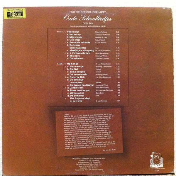 Meisjeskoor De Merels - Uit De School Geklapt - Oude Schoolliedjes - Deel Één"(LP) 49302 Vinyl LP Vinyl Goed / Hoes Goed