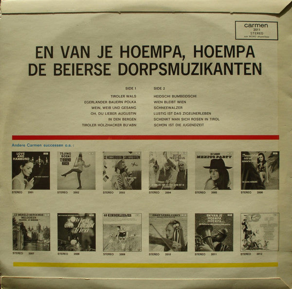 Beierse Dorpmuziekanten - En van Je Hoempa, Hoempa (LP) Vinyl LP Vinyl Zeer Goed / Hoesje Goed "VINYLSINGLES.NL"