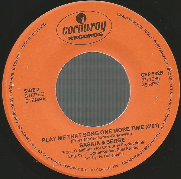 Saskia & Serge - Yippy Ah Yeah 13335 Vinyl Singles Vinyl Goed / Hoes Goed