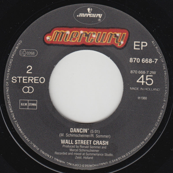 Wall Street Crash - Too Shy 13299 Vinyl Singles Vinyl Goed / Hoes Goed