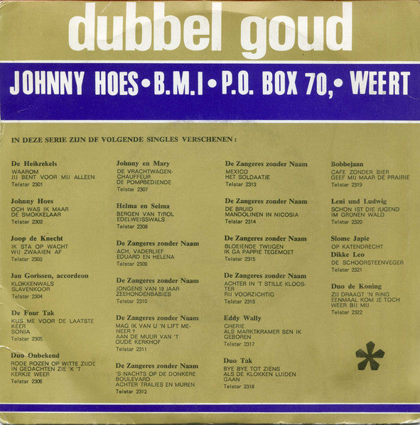Zangeres Zonder Naam - De Bruid 29921 Vinyl Singles Vinyl Goed / Hoes Goed