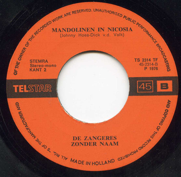 Zangeres Zonder Naam - De Bruid 29921 Vinyl Singles Vinyl Goed / Hoes Goed