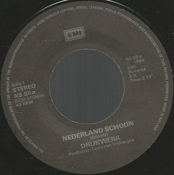 Drukwerk - Nederland Schoon 14935 Vinyl Singles Vinyl Goed / Hoes Goed