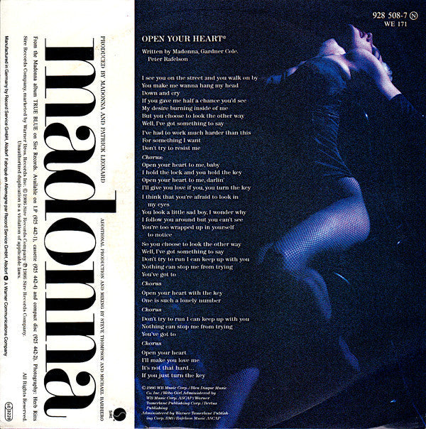 Madonna - Open Your Heart 40546 Vinyl Singles Vinyl Goed / Hoes Goed