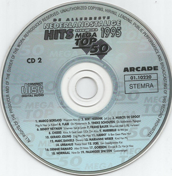 Various - De Allerbeste Nederlandstalige Hits Uit De Mega Top 50 • 1995 (CD) 70820 Compact Disc 2x Goede Staat