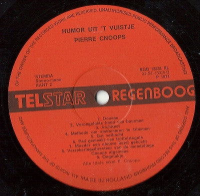 Pierre Cnoops - Humor Uit 't Vuistje (LP) 46816 Vinyl LP Vinyl Goed / Hoes Goed