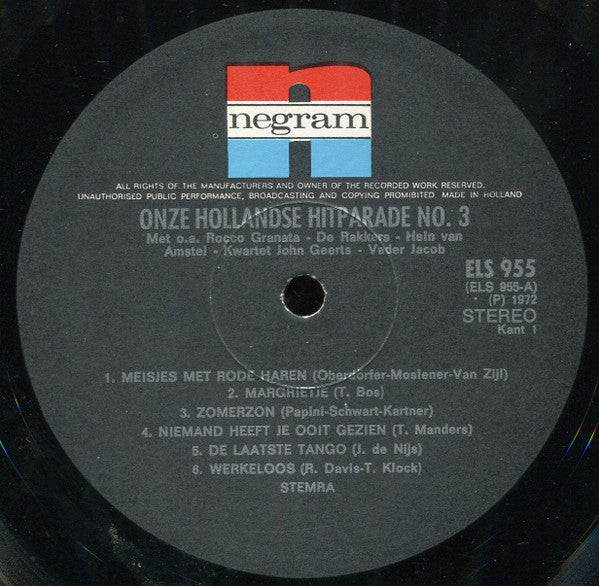 Various - Unsere niederländische Hitparade Nr. 3 (LP) 42075