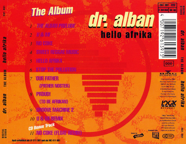 Dr. Alban - Hello Afrika (The Album) (CD) 70809 Compact Disc Goede Staat