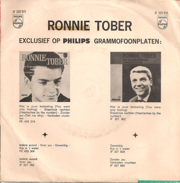 Ronnie Tober - Merci Chérie (Ned. Versie) 32519 Vinyl Singles Vinyl Goed / Hoes Goed