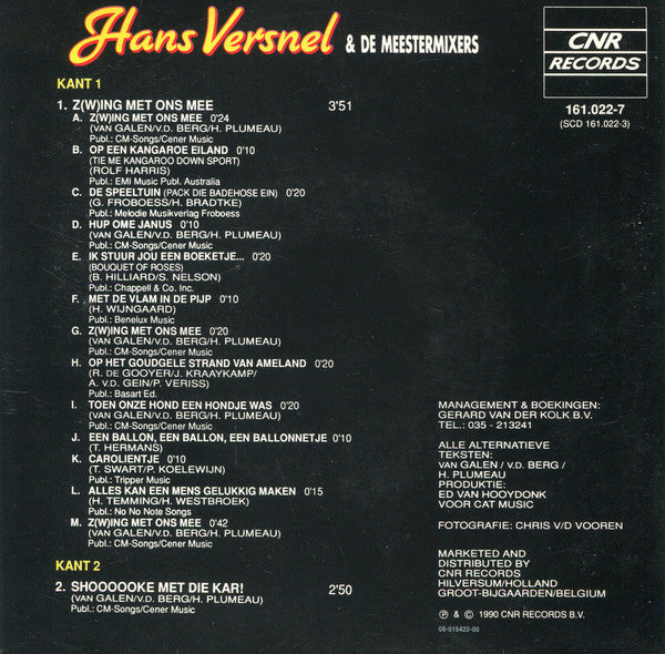 Hans Versnel & De Meestermixers - Z(w)ing Met Ons Mee 40541 Vinyl Singles Vinyl Goed / Hoes Goed