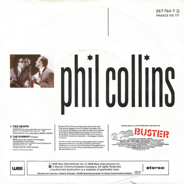 Phil Collins - Two Hearts 32822 Vinyl Singles Vinyl Goed / Hoes Goed