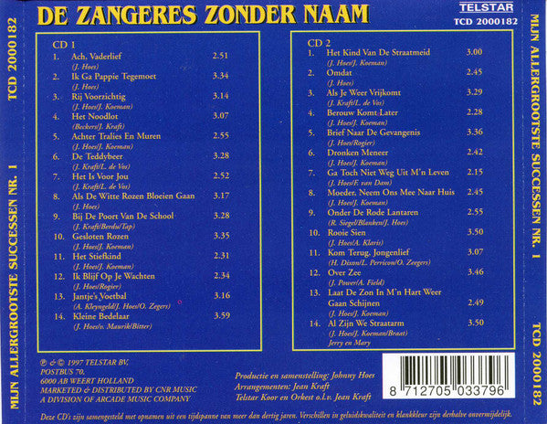 Zangeres Zonder Naam - Mijn Allergrootste Successen Nr. 1 (CD) Compact Disc Vinyl Goed / Hoes Goed