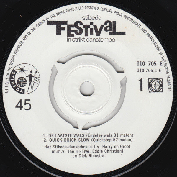 Stibeda-dansorkest - Stibeda Festival In Strikt Danstempo 15751 Vinyl Singles EP Vinyl Goed / Hoes Goed