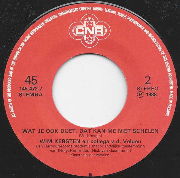 Wim Kersten en Collega v.d. Velden - Ik Zou Best Burgemeester Willen Zijn 14135 Vinyl Singles Vinyl Goed / Hoes Goed