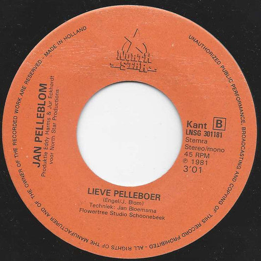 Jan Pelleblom - Dit Is De B-Kant 29101 Vinyl Singles Vinyl Goed / Hoes Goed