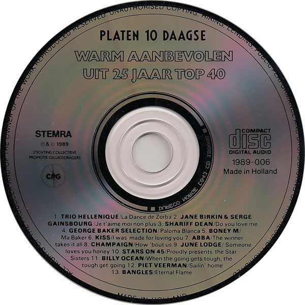 Various - Warm Aanbevolen Uit 25 Jaar Top 40 (CD) 70547 Compact Disc Goede Staat