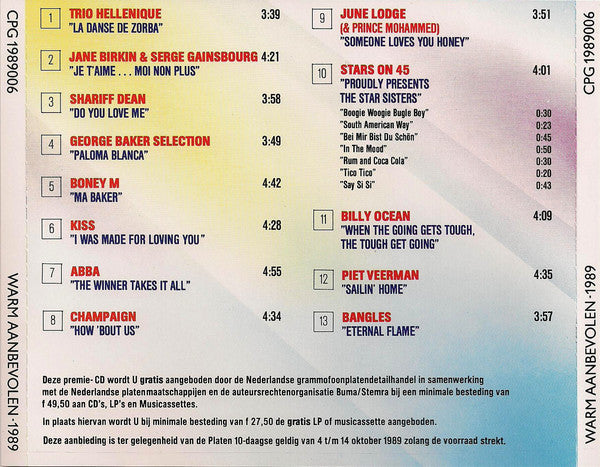 Various - Warm Aanbevolen Uit 25 Jaar Top 40 (CD) 70547 Compact Disc Goede Staat