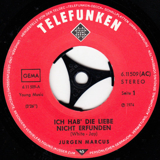 Jürgen Marcus - Ich Hab' Die Liebe Nicht Erfunden 36103 Vinyl Singles Vinyl Goed / Hoes Generic