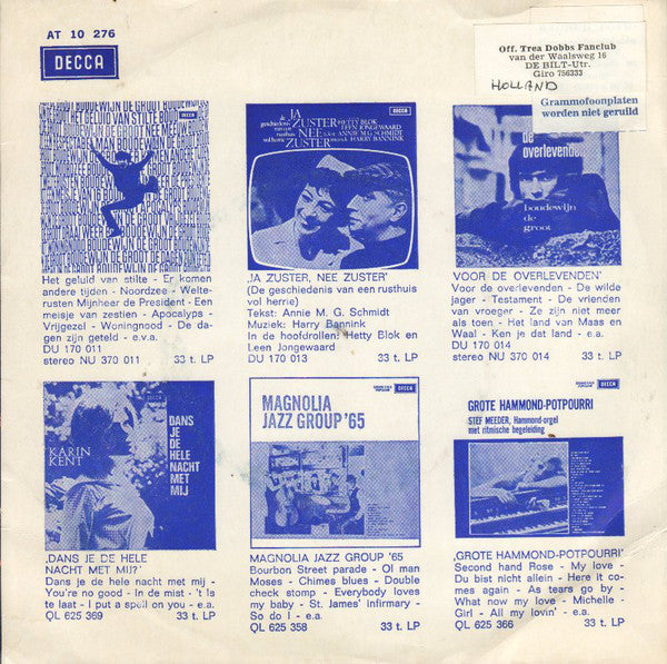 Trea Dobbs - Wolken Boven Land En Zee 23177 Vinyl Singles Vinyl Goed / Hoes Goed