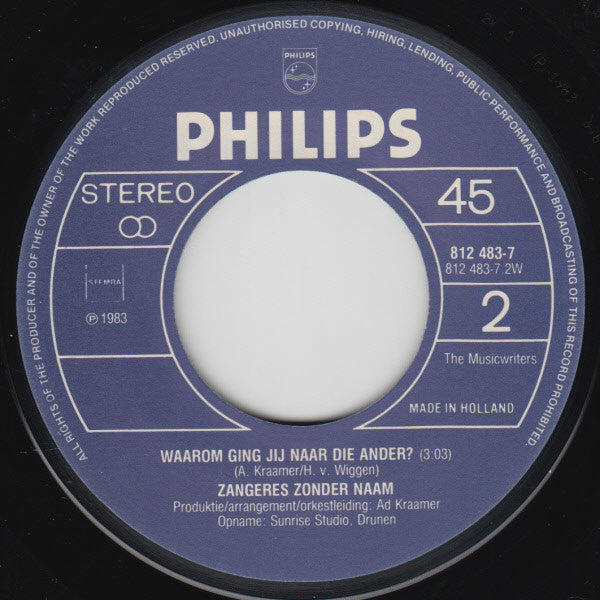 Zangeres Zonder Naam - Ik Zal Altijd Van Je Houden 14486 Vinyl Singles Vinyl Goed / Hoes Goed