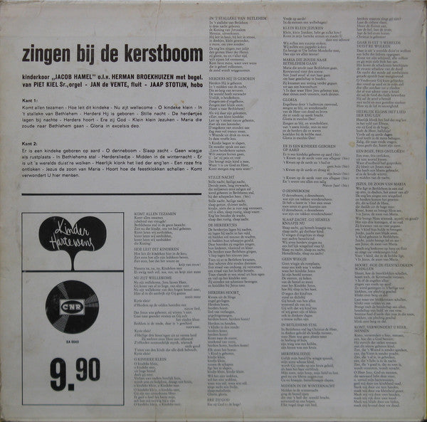 Kinderkoor Jacob Hamel - Zingen Bij De Kerstboom (LP) 49729 Vinyl LP Vinyl Goed / Hoes Goed