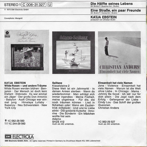 Katja Ebstein - Die Hälfte Seines Lebens 37285 Vinyl Singles Vinyl Goed / Hoes Goed