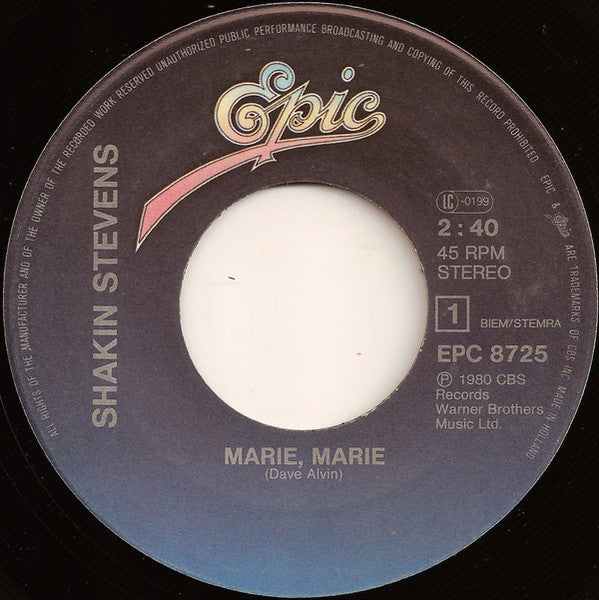 Shakin' Stevens - Marie, Marie 43278 Vinyl Singles Vinyl Goed / Hoes Generic