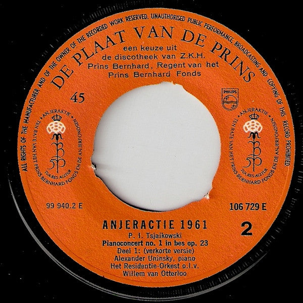 Z.K.H. Prins Bernhard, Various - De Plaat Van De Prins - Anjeractie 1961 03853 Vinyl Singles Vinyl Goed / Hoes Goed