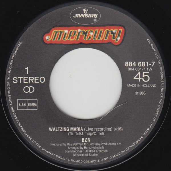 BZN - Waltzing Maria (Live Recording) 03846 Vinyl Singles Vinyl Goed / Hoes Goed
