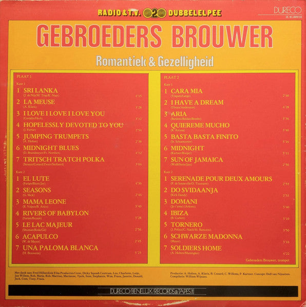 Gebroeder Brouwer - Romantiek & Gezelligheid (LP) Vinyl LP Vinyl Zeer Goed / Hoesje Goed "VINYLSINGLES.NL"