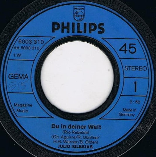Julio Iglesias - Du In Deiner Welt (Rio Rebelede) 34475 Vinyl Singles Vinyl Goed / Hoes Generic