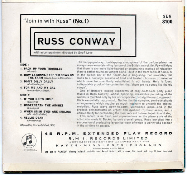 Russ Conway - Join In With Russ (No.1) 34461 Vinyl Singles Vinyl Goed / Hoes Goed