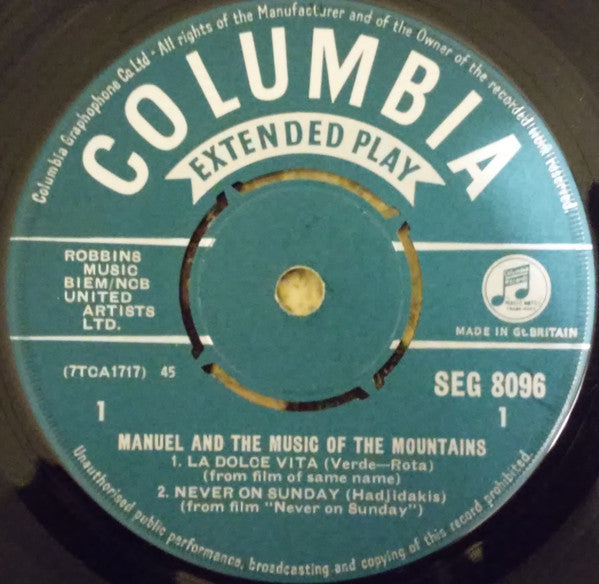 Manuel And His Music Of The Mountains - The Music Of Manuel (EP 32196 Vinyl Singles EP Vinyl Goed / Hoes Goed