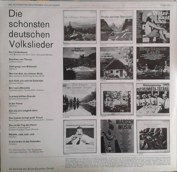 Gehrung-Chor, Stuttgarter Lehrergesangverein - Die Schönsten Deutschen Volkslieder (LP) Vinyl LP Vinyl Zeer Goed / Hoesje Goed "VINYLSINGLES.NL"