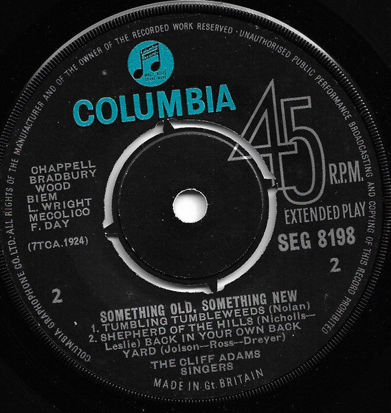 Cliff Adams Singers - Something Old - Something New 13796 Vinyl Singles EP Vinyl Goed / Hoes Goed