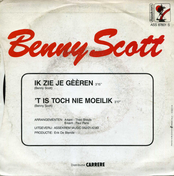 Benny Scott - Ik Zie Je Gèèren 15099 Vinyl Singles Vinyl Goed / Hoes Goed