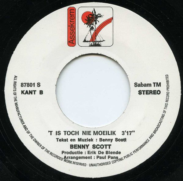 Benny Scott - Ik Zie Je Gèèren 15099 Vinyl Singles Vinyl Goed / Hoes Goed
