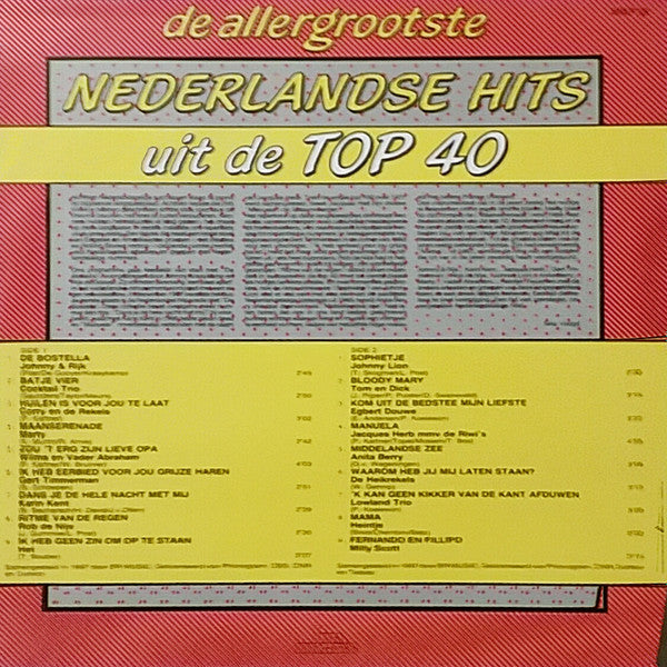 Various - De Allergrootste Nederlandse Hits Uit De Top 40 (LP) 51553 Vinyl LP Vinyl Goed / Hoes Goed
