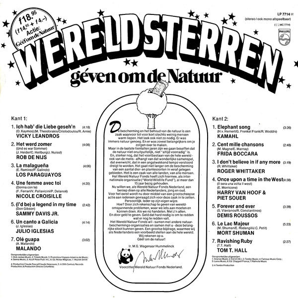 Various - Wereldsterren Geven Om De Natuur (LP) 42664 Vinyl LP Vinyl Goed / Hoes Goed