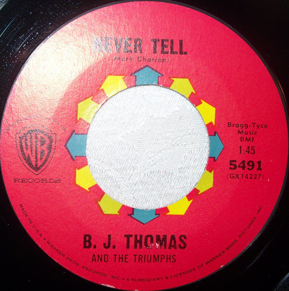 B.J. Thomas And The Triumphs - Billy And Sue Vinyl Singles Vinyl Zeer Goed / Hoesje Generic "VINYLSINGLES.NL"