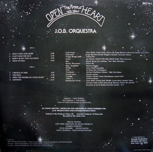 J.O.B. Orquestra - Open The Doors To Your Heart (LP) 41244 Vinyl LP Vinyl Goed / Hoes Goed