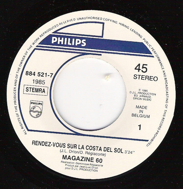 Magazine 60 - Rendez-Vous Sur La Costa Del Sol 12590 Vinyl Singles Vinyl Goed / Hoes Goed