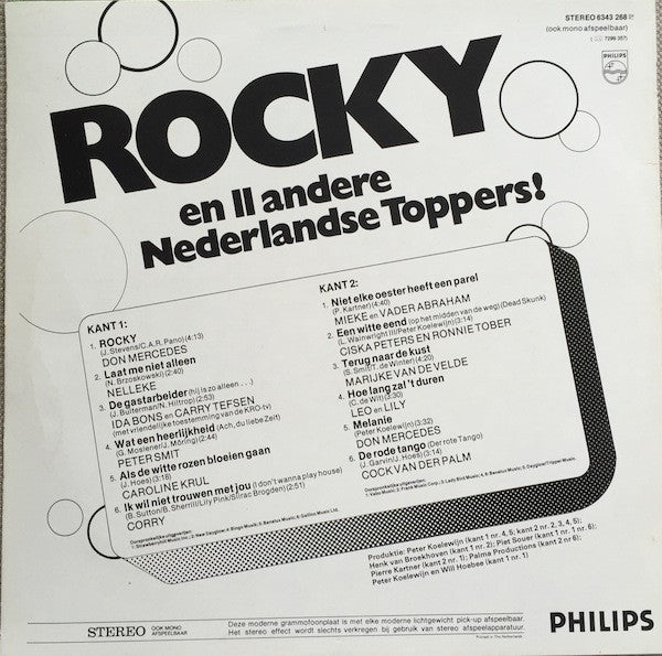 Various - Rocky En 11 Andere Nederlandse Toppers! (LP) 48642 Vinyl LP Vinyl Goed / Hoes Goed