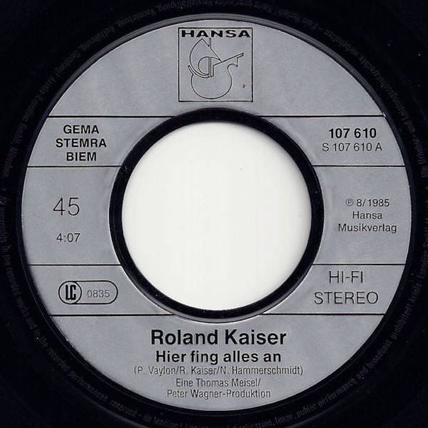 Roland Kaiser - Hier Fing Alles An 30915