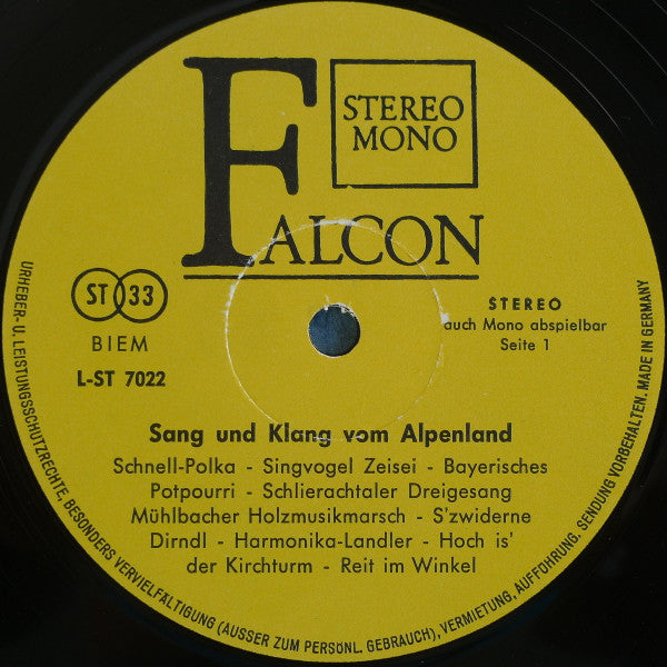 Unknown Artist - Sang Und Klang Vom Alpenland (LP) 41117